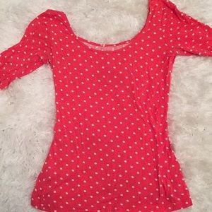 Red and white collar bone top, pacsun, USA